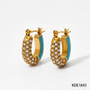 Fashion Dopamine U Shaped Stainless Steel Earrings With Inlaid Zircon For Women