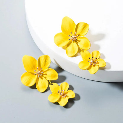 Fashion Double Flower Earrings Nhln143521