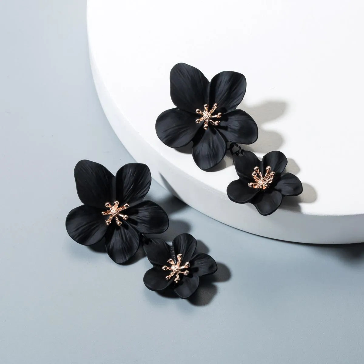 Fashion Double Flower Earrings Nhln143521