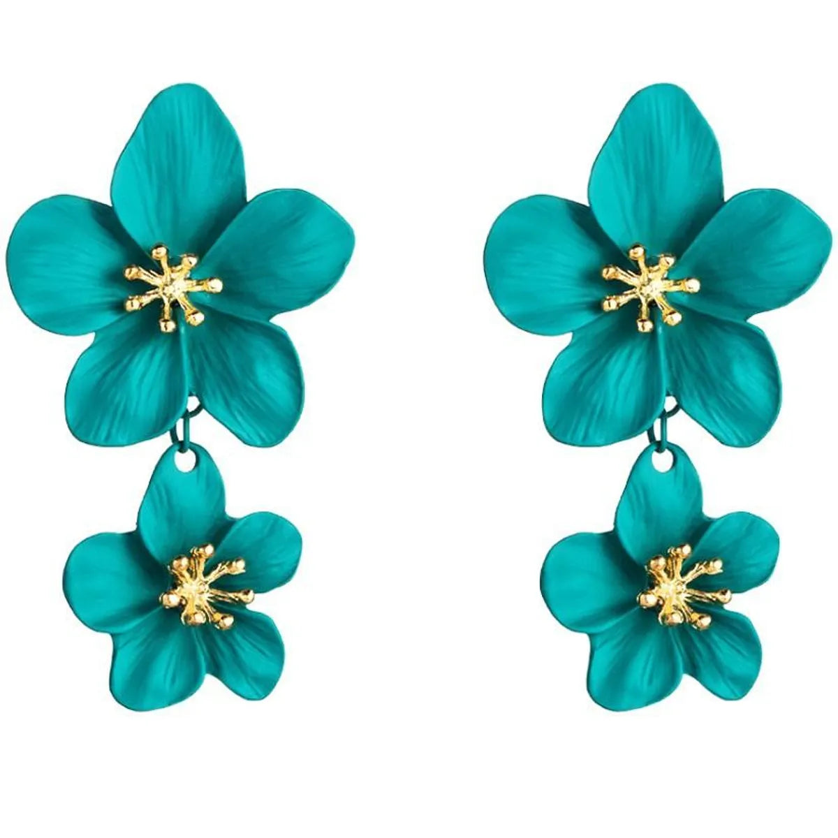 Fashion Double Flower Earrings Nhln143521