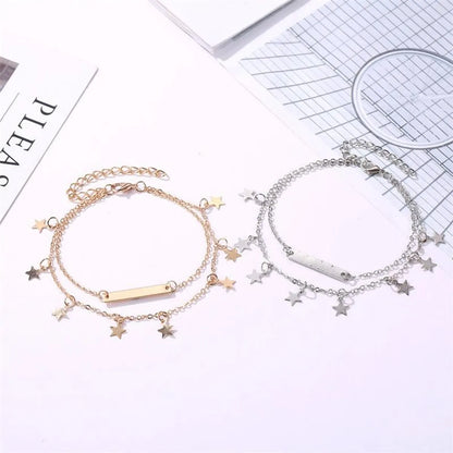 Fashion Double-layer Five-pointed Star Alloy Anklet Nhdp154402