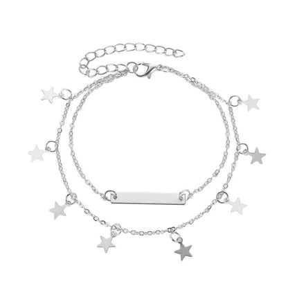 Fashion Double-layer Five-pointed Star Alloy Anklet Nhdp154402