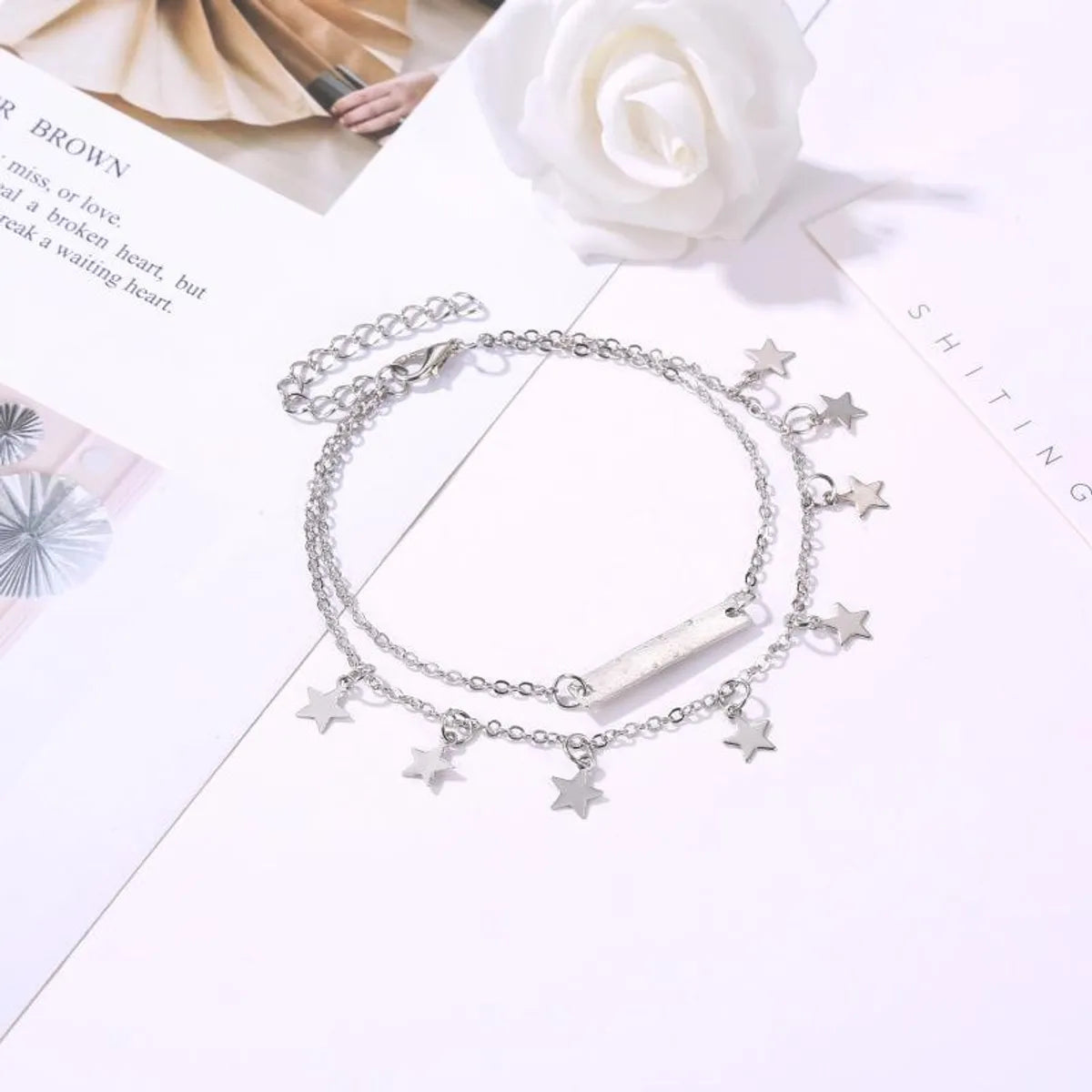 Fashion Double-layer Five-pointed Star Alloy Anklet Nhdp154402