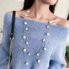 Fashion Doublelayer Pearl Necklace Multilayer Allmatch Sweater Chain Women's Long Simple Necklace Autumn And Winter Jewelry Accessories