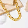 Fashion Doublering Chain Titanium Steel Necklace Goldplated For Women