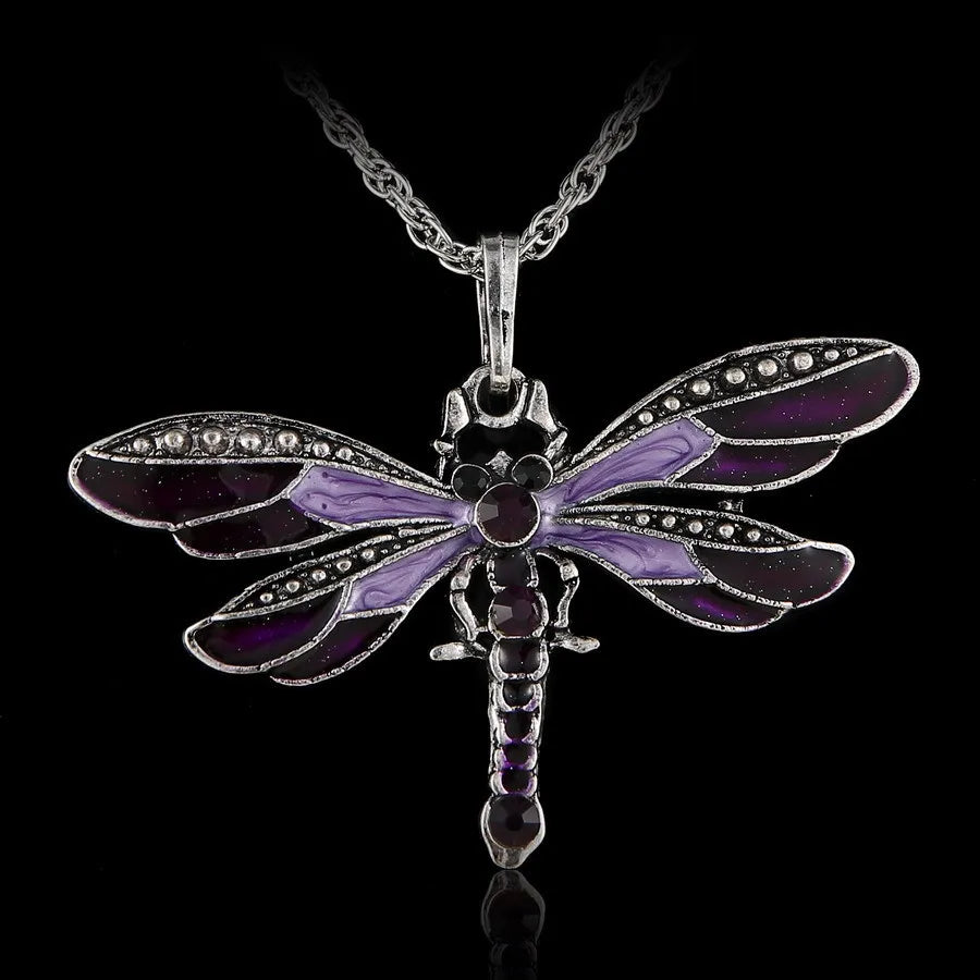 Fashion Dragonfly Alloy Plating Rhinestone Necklace