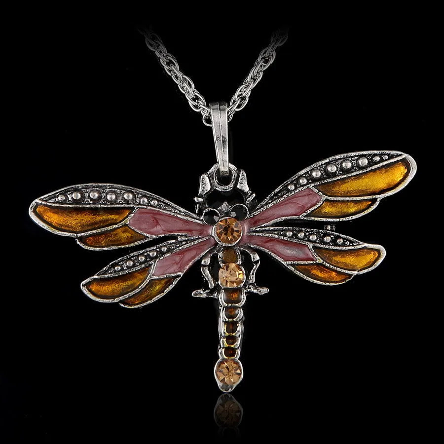 Fashion Dragonfly Alloy Plating Rhinestone Necklace