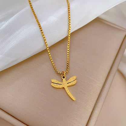 Fashion Dragonfly Titanium Steel Pendant Necklace 1 Piece