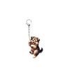 Fashion Drawstring 2D Flat Acrylic Dog Ladies Keychain Accessories And Pendants For Cars