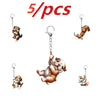 Fashion Drawstring 2D Flat Acrylic Dog Ladies Keychain Accessories And Pendants For Cars