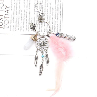 Fashion Dreamcatcher Feather Metal Unisex Bag Pendant Keychain