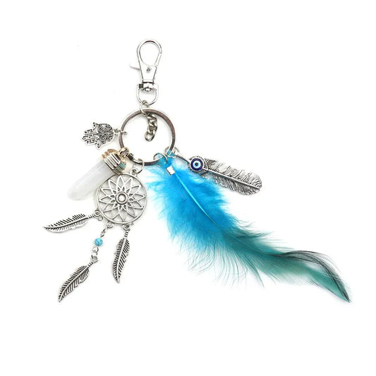 Fashion Dreamcatcher Feather Metal Unisex Bag Pendant Keychain