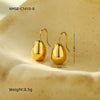 Fashion Drop Shape Titanium Steel And Stainless Steel Earrings With Electroplating For Women