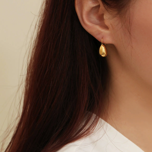 Fashion Drop Shape Titanium Steel And Stainless Steel Earrings With Electroplating For Women