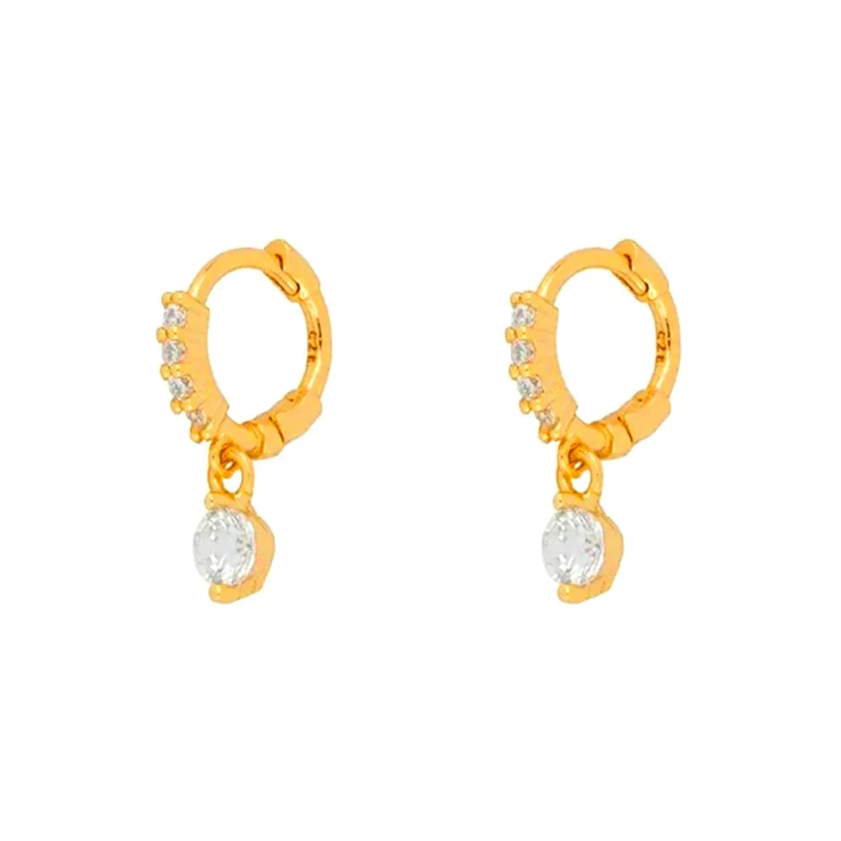 Fashion Drop-shaped Earrings European And American Trend Round Zircon Earrings Women