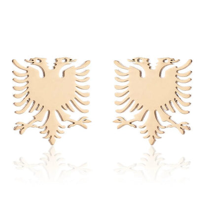 Fashion Eagle Stainless Steel Plating Earrings Necklace