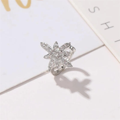 Fashion Ear Clip Flash Diamonds Eight Stars Earrings Star Earrings Wholesale