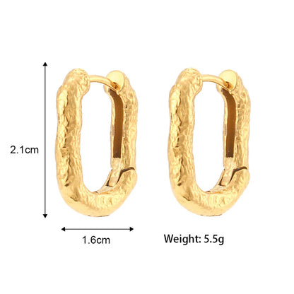 Fashion Geometric Plating 304 Stainless Steel No Inlaid 18K Gold Plated Earrings