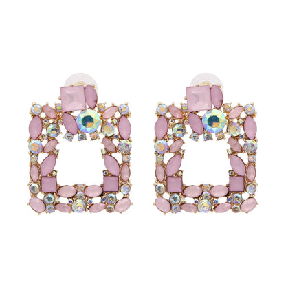 Fashion Geometric Diamond Alloy Earrings Ear Studs