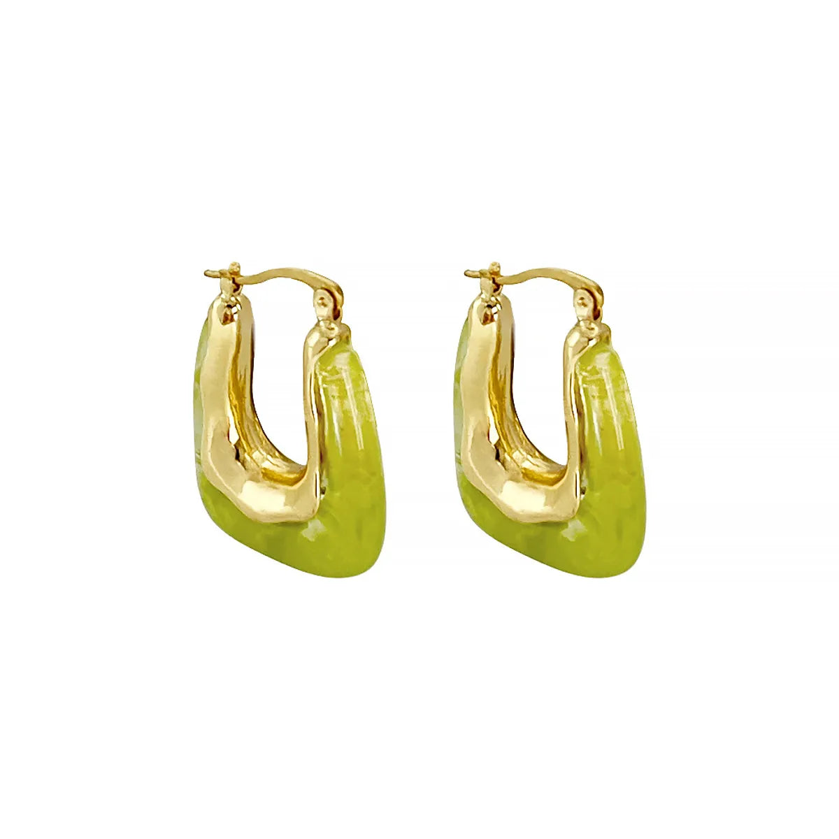 1 Pair Fashion U Shape Geometric Arylic Zinc Alloy Drop Earrings