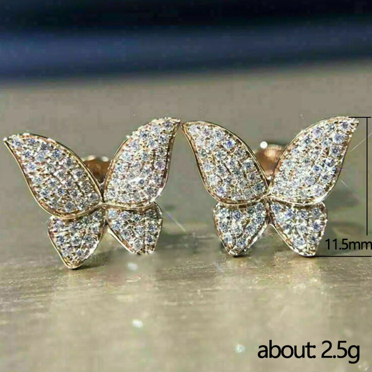 Fashion Earrings Micro-encrusted Zircon Butterfly Copper Earrings