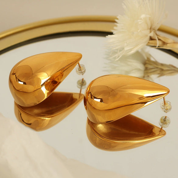 Fashion Earrings 316L Stainless Steel 18K Gold Plated