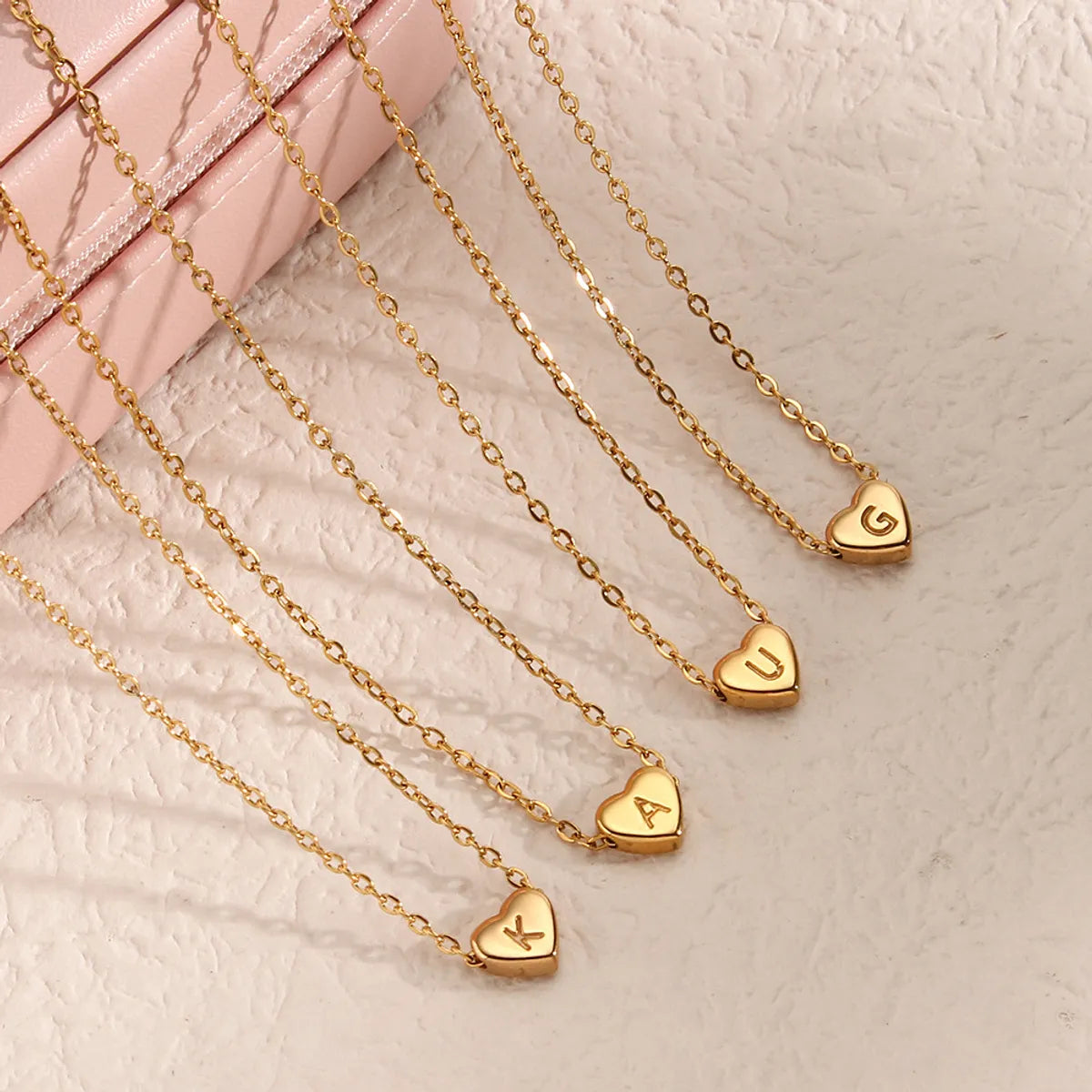 Fashion Heart Stainless Steel Plating Gold Plated Necklace