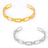 Fashion Elegant Allmatch Geometric Shaped 316L Stainless Steel Goldplated Stitching Design Bracelet