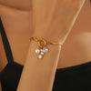 Fashion Elegant Allmatch Goldplated Love Square White Bei Pearl Water Drop Pendant Irregular Stainless Steel Bracelet With Heart Shape Star Geometric Patterns Electroplated