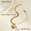 Fashion Elegant Baroque Style Alien Imitation Pearl Stainless Steel Electroplated Geometric Jewelry Bracelet Earrings For Women