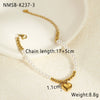 Fashion Elegant Baroque Style Alien Imitation Pearl Stainless Steel Electroplated Geometric Jewelry Bracelet Earrings For Women