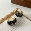 Fashion Elegant French Amber Earrings Light Luxury Highend Retro Brown U Shape Plastic Resin Earrings For Women