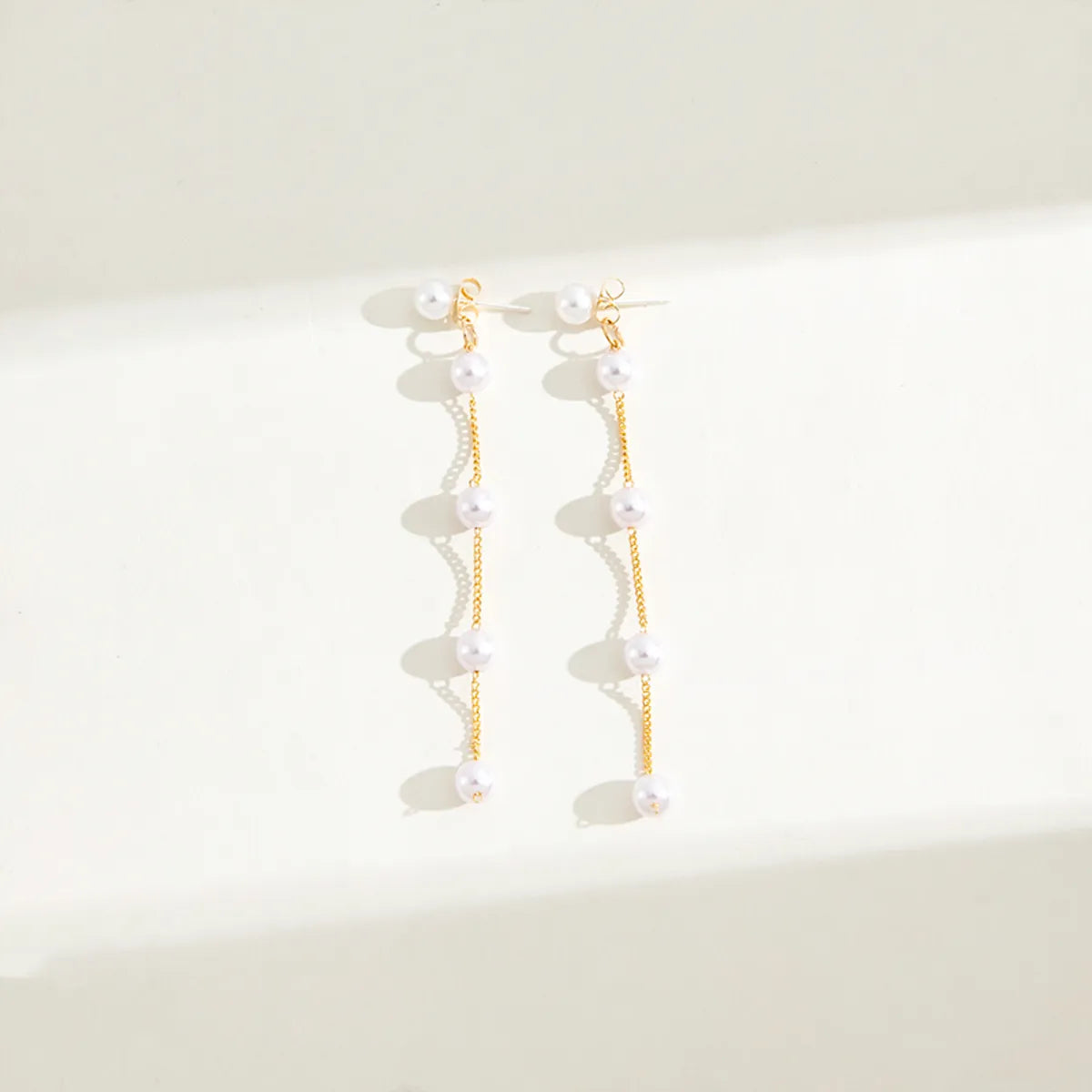 Fashion Geometric Beaded Metal Earrings