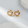 Fashion Elegant Love Pearl Stainless Steel Heartshaped Electroplated Women's Jewelry Earrings