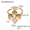 Fashion Elegant 316L Stainless Steel And 316L Stainless Steel Jewelry Set With Rotating Super Flash Zircon Fourpetal Flower Design And Electroplating For Women