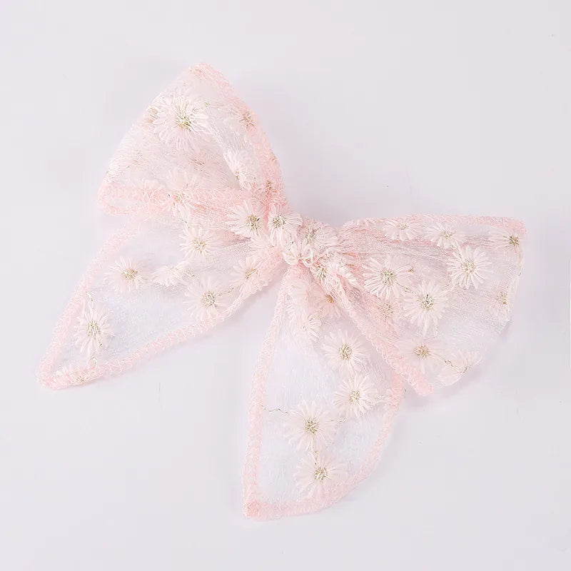 Fashion Embroidery Printing Children'S Bow Cute Swallowtail Knotted Hairpin