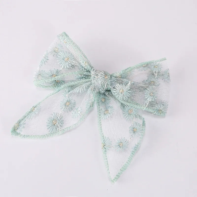 Fashion Embroidery Printing Children'S Bow Cute Swallowtail Knotted Hairpin