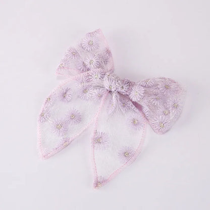 Fashion Embroidery Printing Children'S Bow Cute Swallowtail Knotted Hairpin