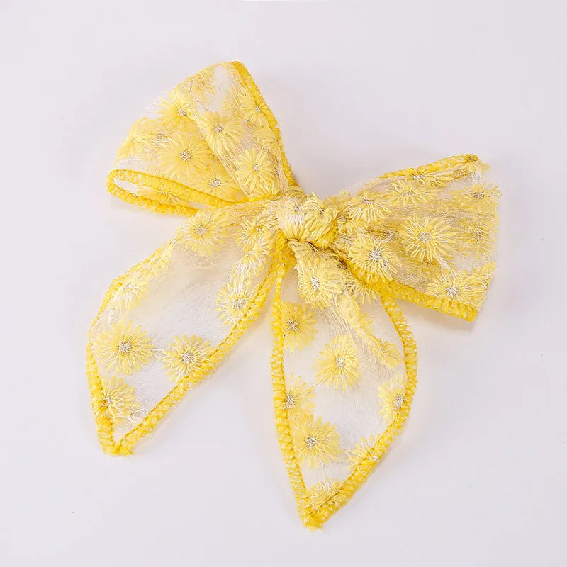 Fashion Embroidery Printing Children'S Bow Cute Swallowtail Knotted Hairpin