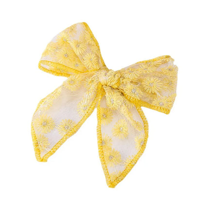 Fashion Embroidery Printing Children'S Bow Cute Swallowtail Knotted Hairpin