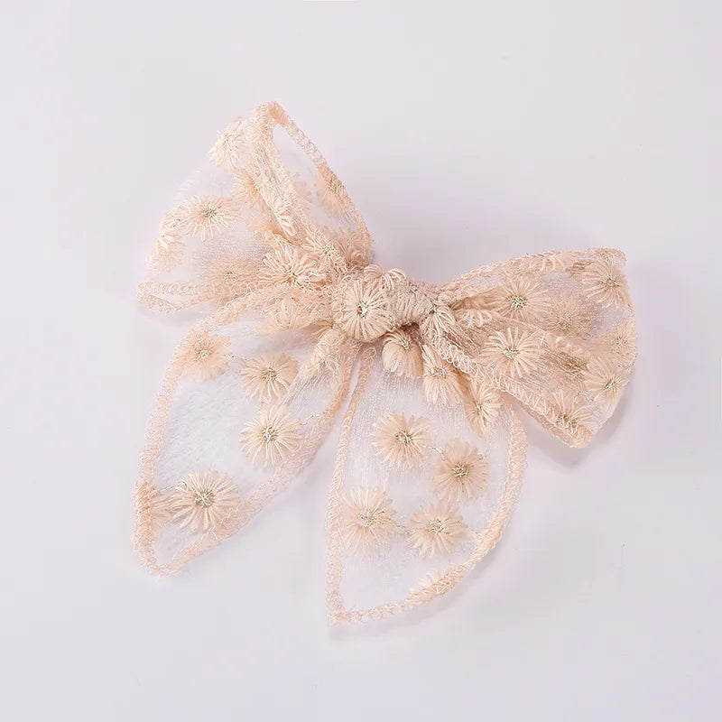 Fashion Embroidery Printing Children'S Bow Cute Swallowtail Knotted Hairpin