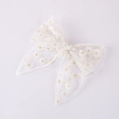 Fashion Embroidery Printing Children'S Bow Cute Swallowtail Knotted Hairpin