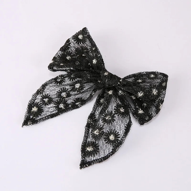 Fashion Embroidery Printing Children'S Bow Cute Swallowtail Knotted Hairpin