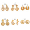 Fashion Exaggerate Alloy Fivepointed Star Sun Flower Electroplated Hammered Imitation Pearl Women's Earrings