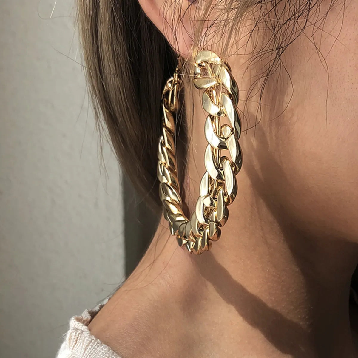 Fashion Exaggerated  Big Circle Chain Earrings