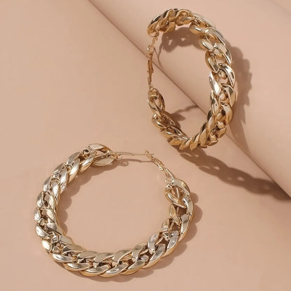 Fashion Exaggerated  Big Circle Chain Earrings