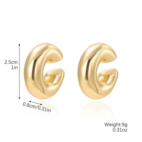 Fashion Exaggerated Cshaped Acrylic Ear Clip For Women With Wave And Geometric Patterns