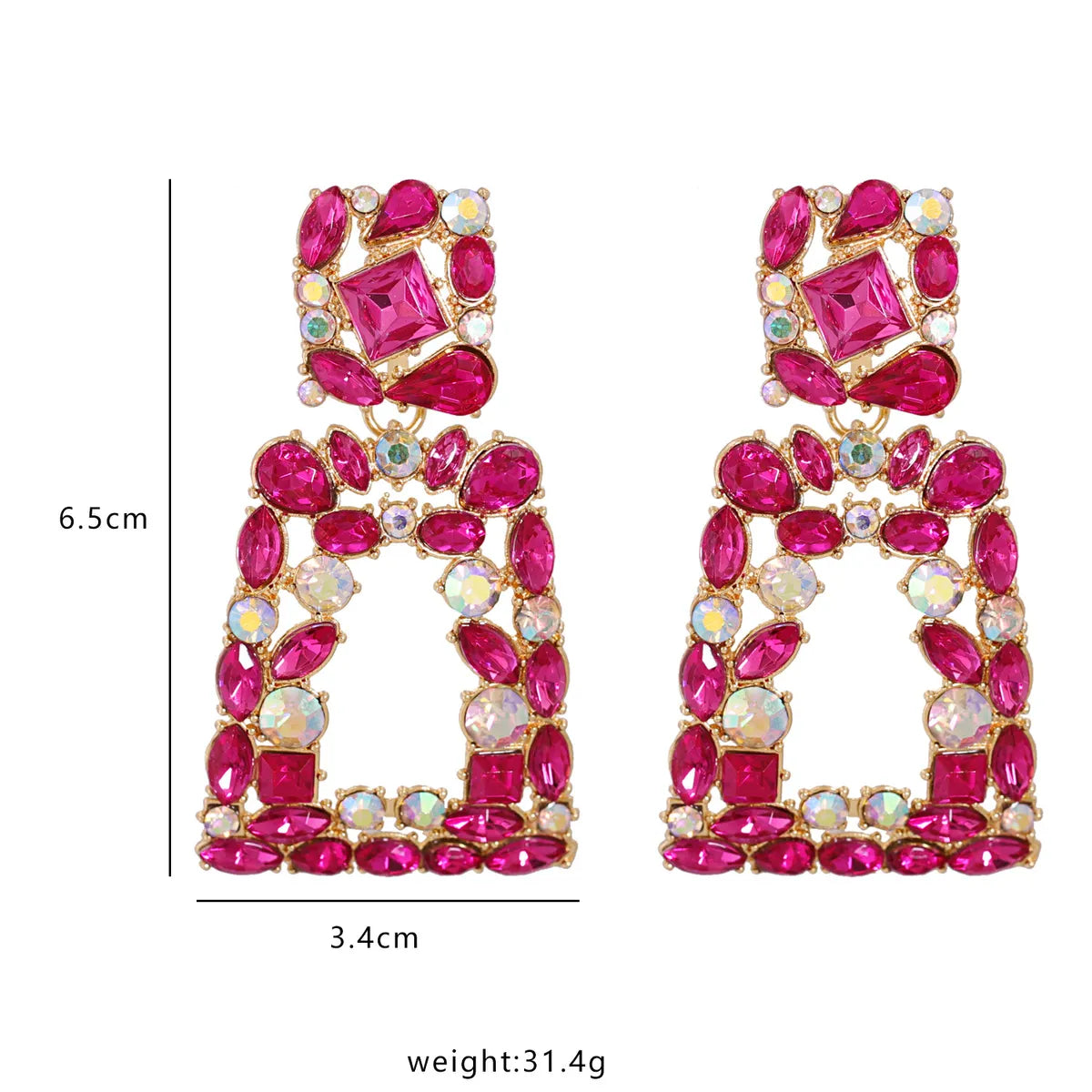 Fashion  Exaggerated  Diamond Geometric Long Earrings