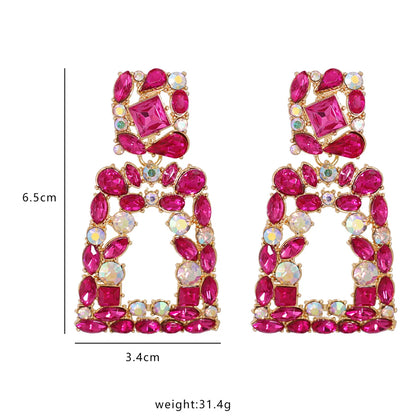 Fashion  Exaggerated  Diamond Geometric Long Earrings