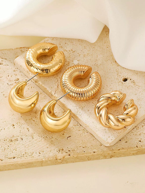 Fashion Exaggerated Distinctive Women's Ear Clip Ear Ring Ear Buckle Ear Bone Clip Retro Style Alloy Geometric Electroplating
